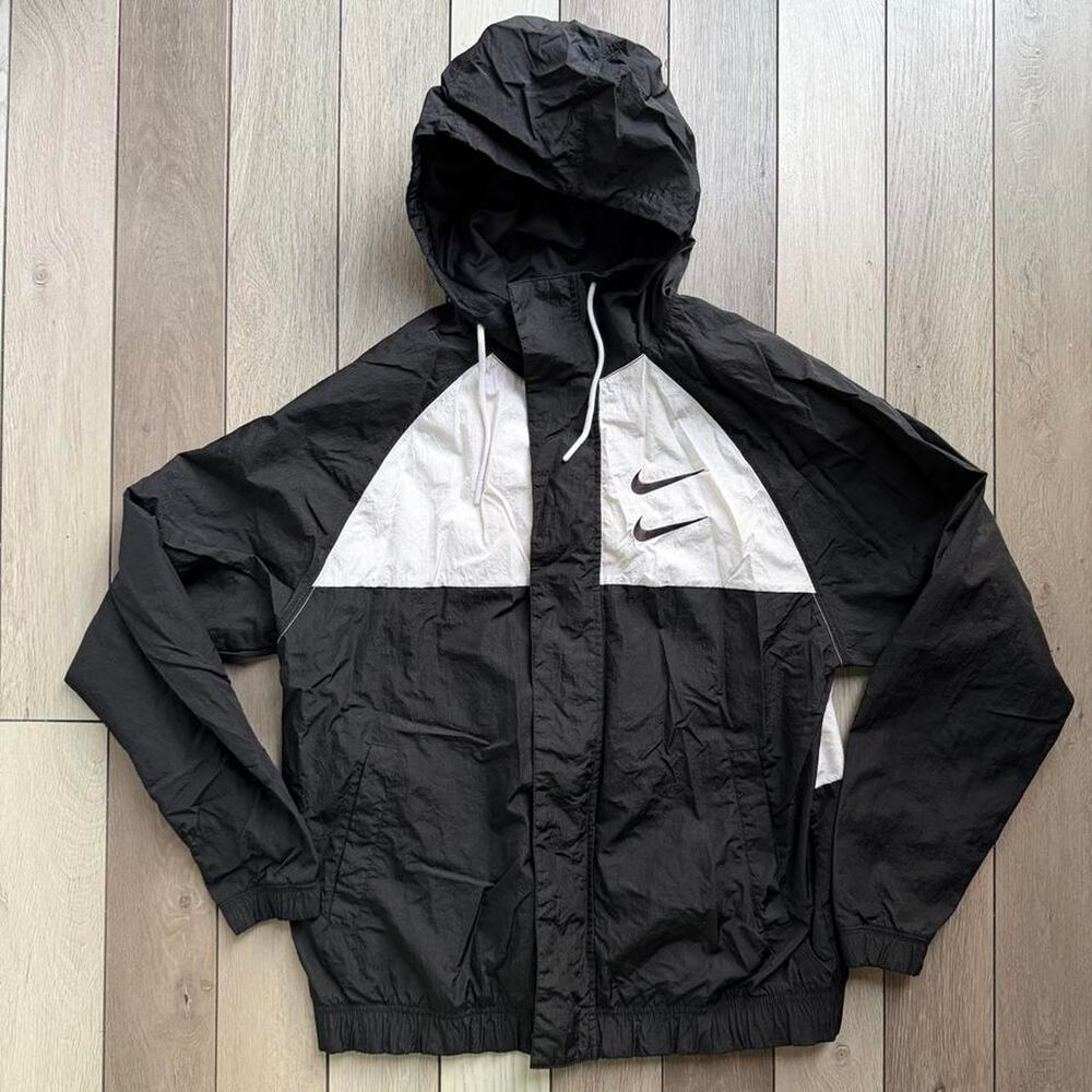 Nike swoosh hooded windbreaker jacket